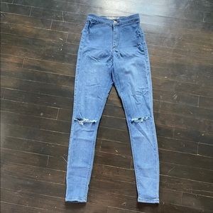 Womens TopShop high waisted blue Joni Jeans